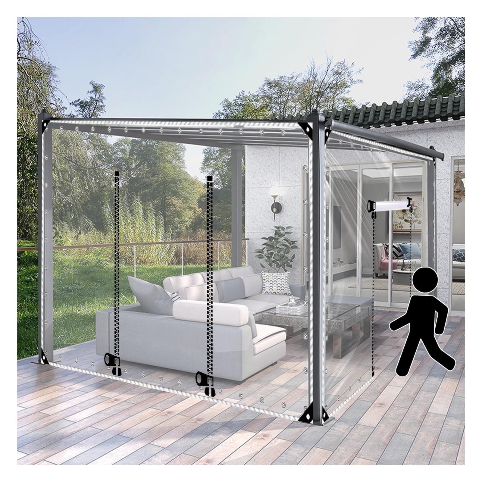 Amazon.com: Outdoor Clear Tarp Curtain Garage Door Curtain with